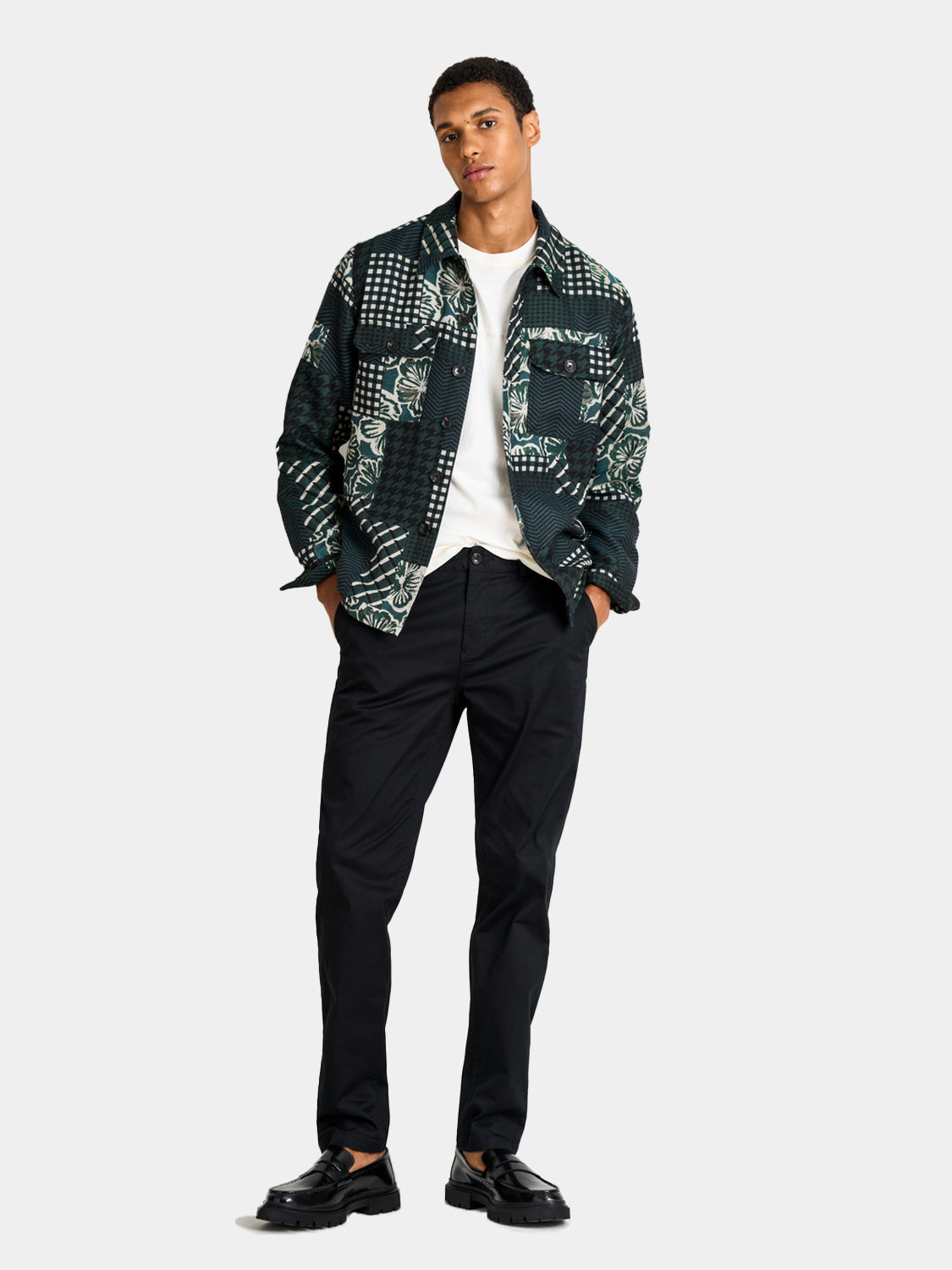 Patchwork jacquard overshirt - Scotch & Soda AU