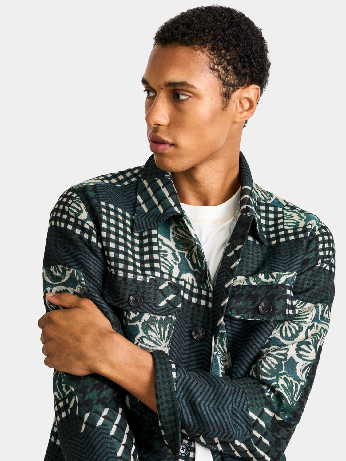 Patchwork jacquard overshirt - Scotch & Soda AU
