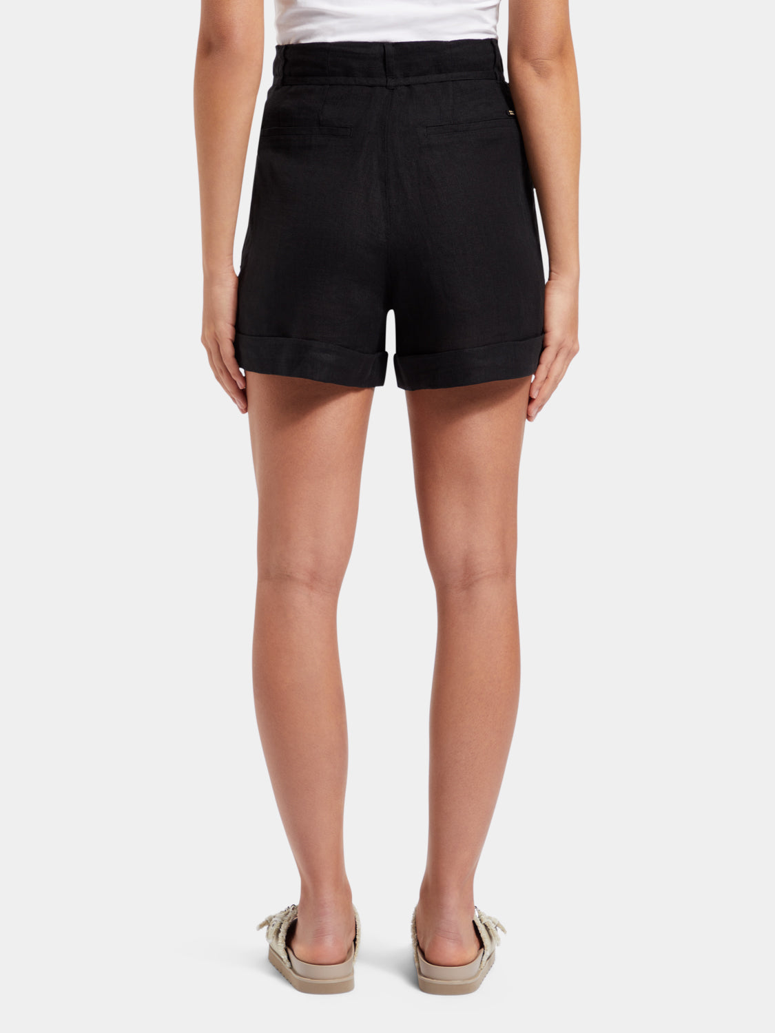 High-rise linen shorts - Scotch & Soda AU