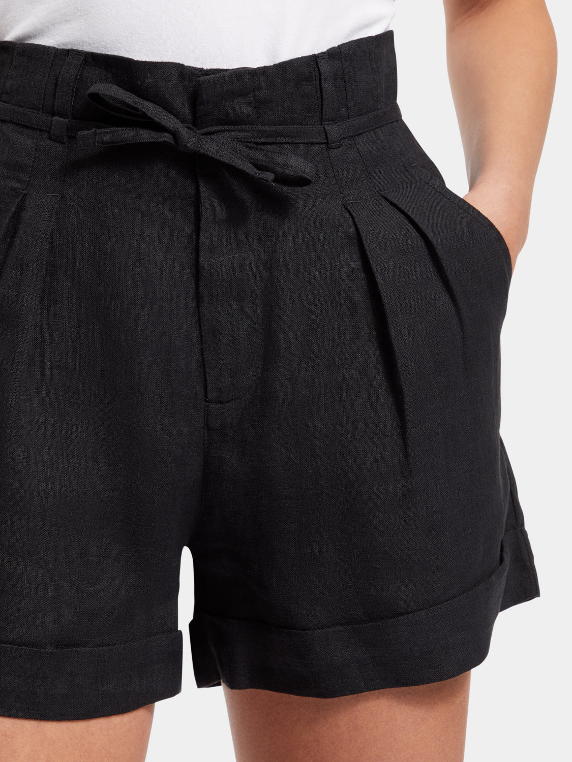 High-rise linen shorts - Scotch & Soda AU
