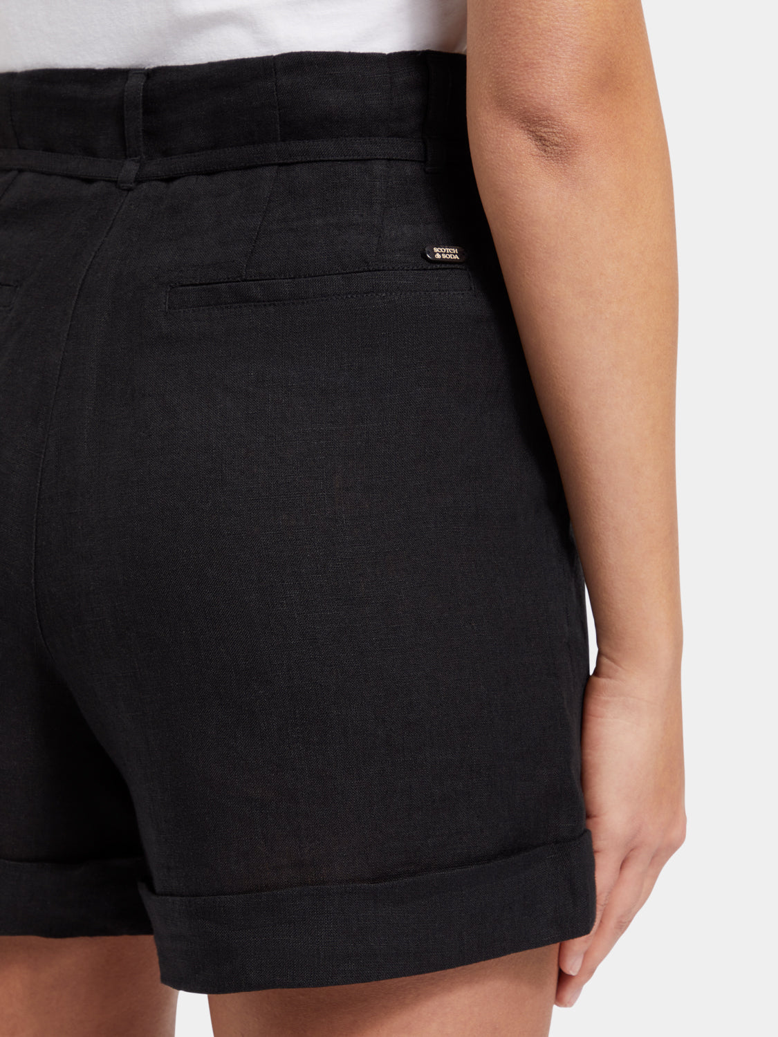 High-rise linen shorts - Scotch & Soda AU