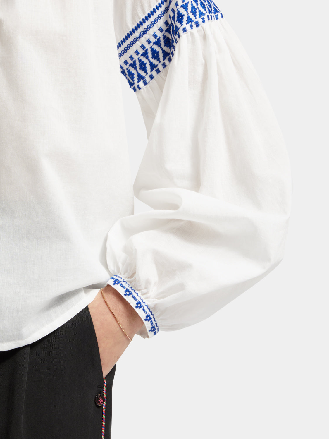 Balloon sleeve top with tape detail - Scotch & Soda AU