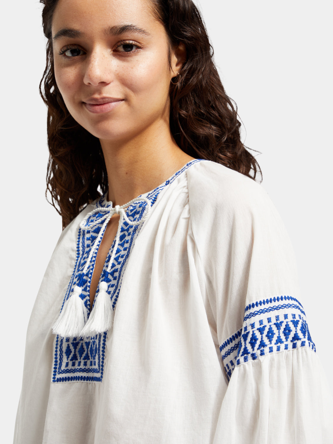 Balloon sleeve top with tape detail - Scotch & Soda AU