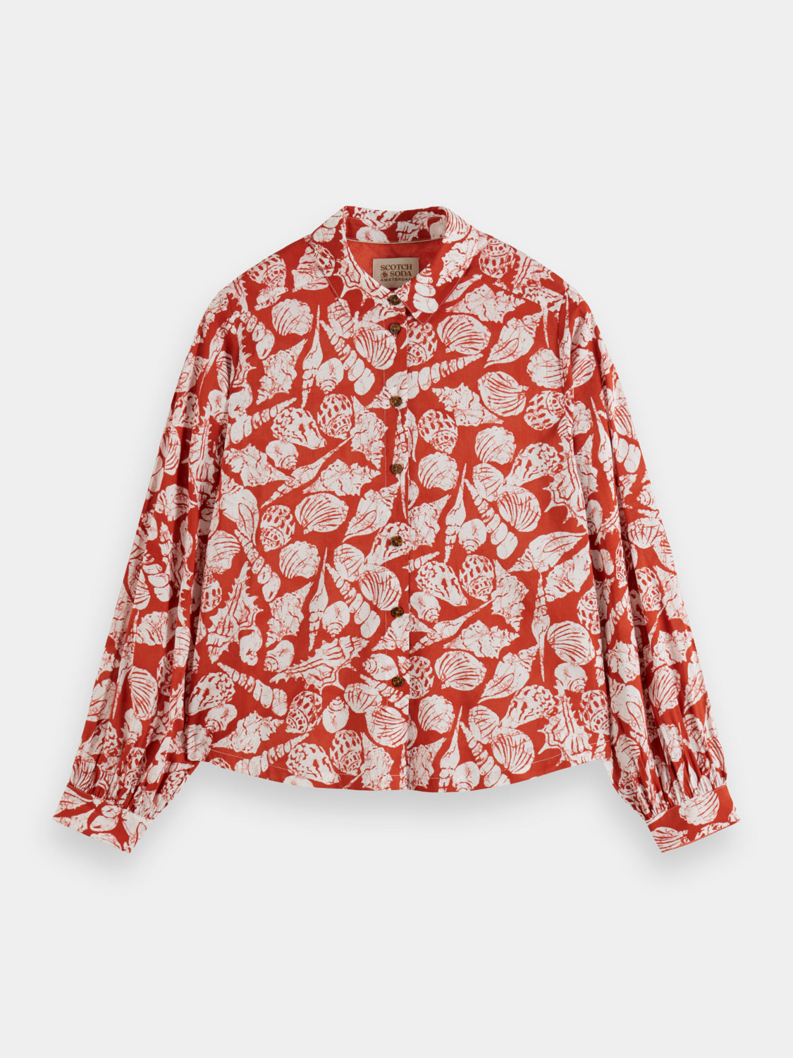 Printed balloon sleeve shirt - Scotch & Soda AU
