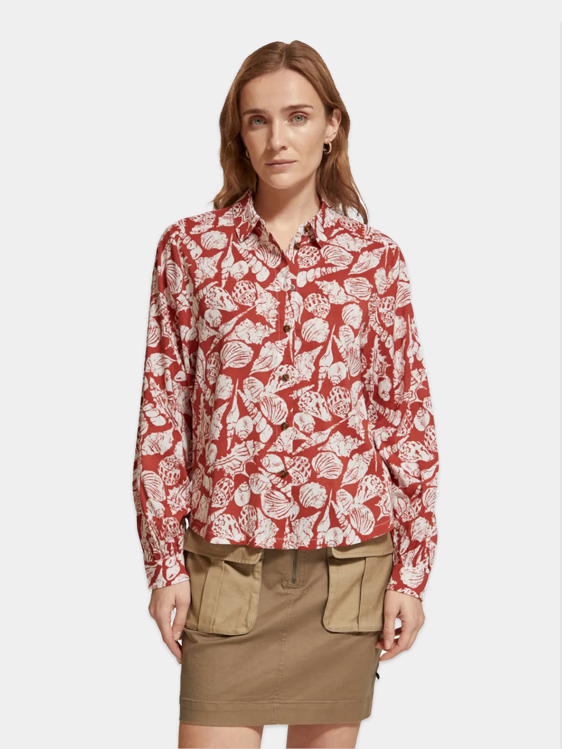 Printed balloon sleeve shirt - Scotch & Soda AU