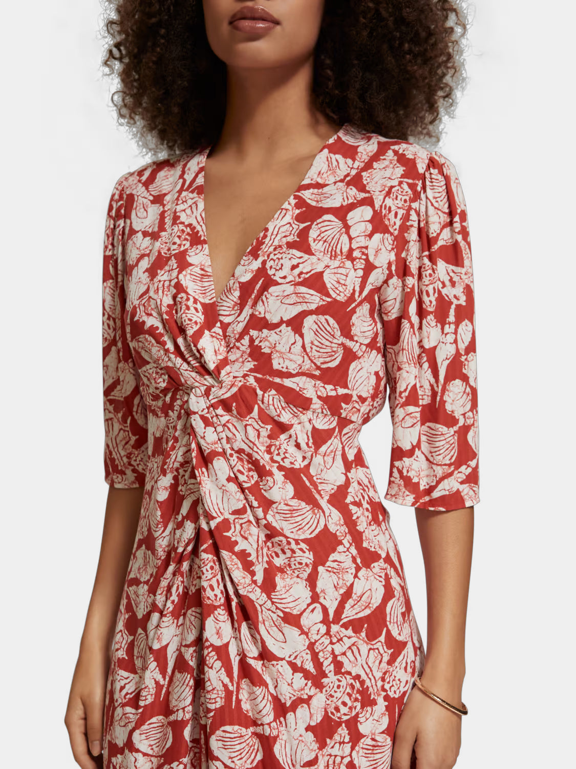 Midi wrap dress with knot detail - Scotch & Soda AU