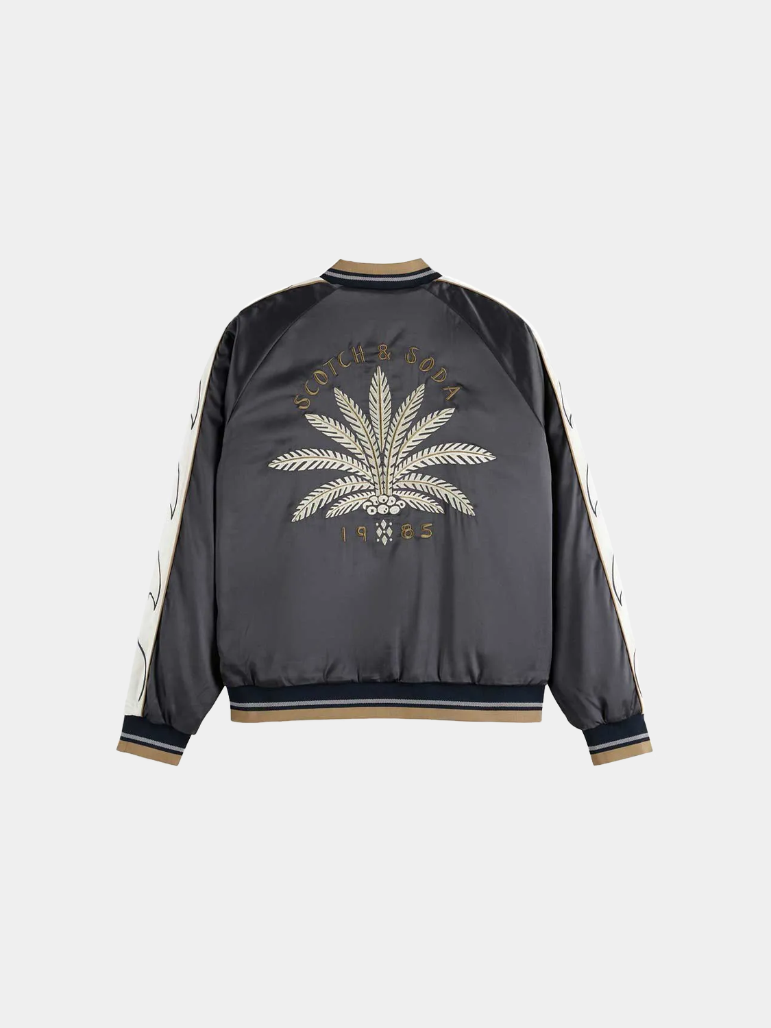 Embroidered reversible bomber jacket
