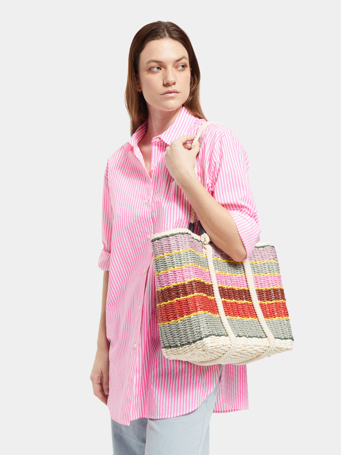 Striped straw tote bag - Scotch & Soda AU