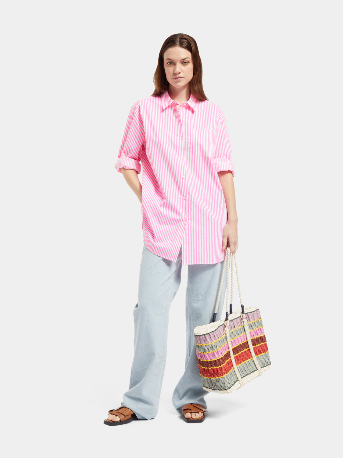 Striped straw tote bag - Scotch & Soda AU