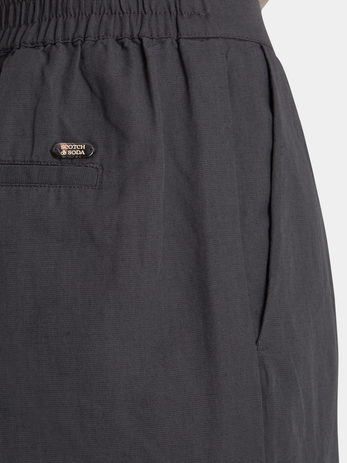 Palm embroidered high-rise linen shorts - Scotch & Soda AU