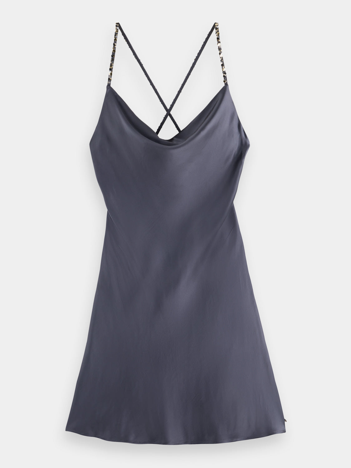 Cowl neck mini dress with sequins straps - Scotch & Soda AU