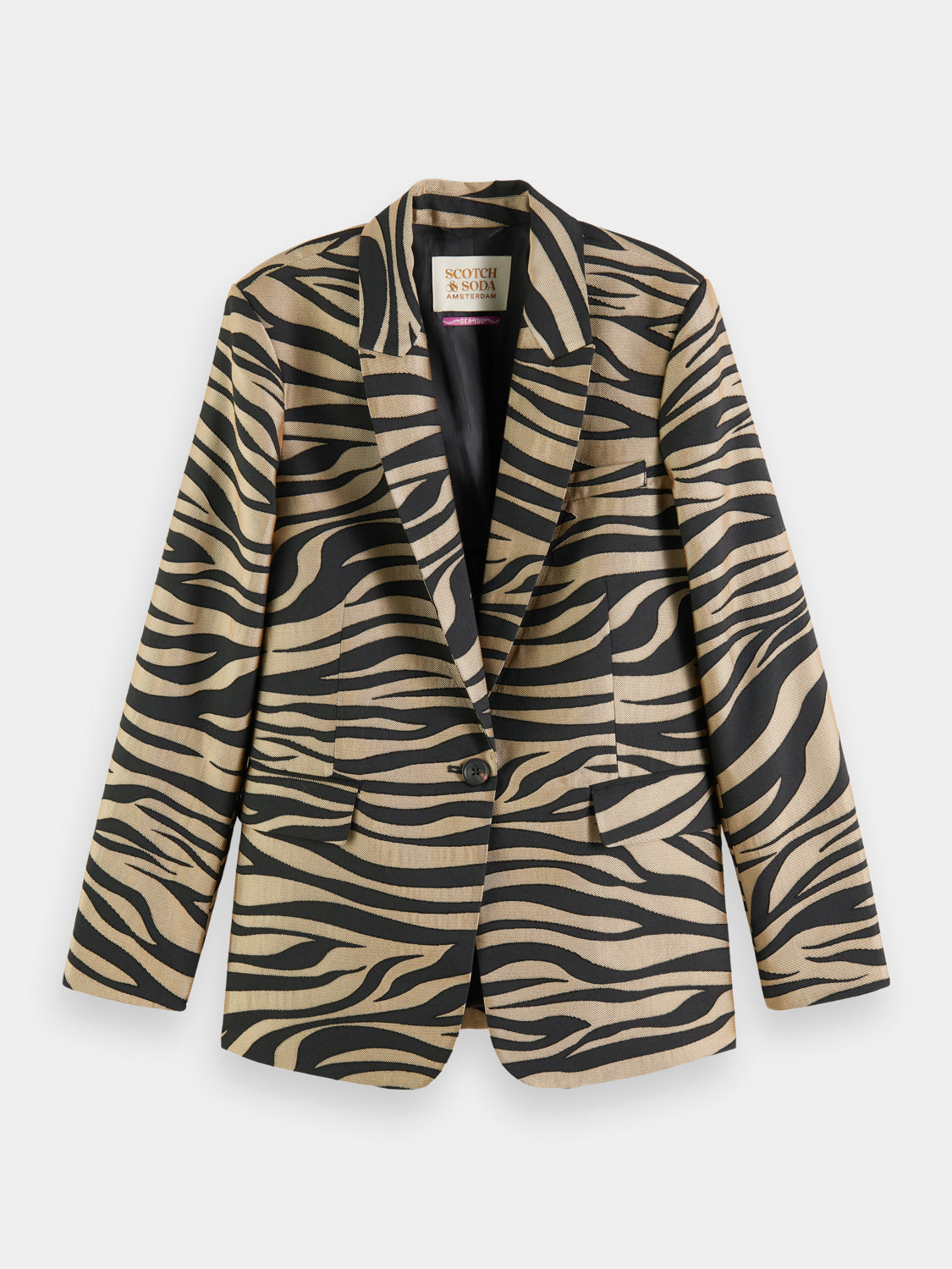 Printed jacquard single-breasted blazer - Scotch & Soda AU