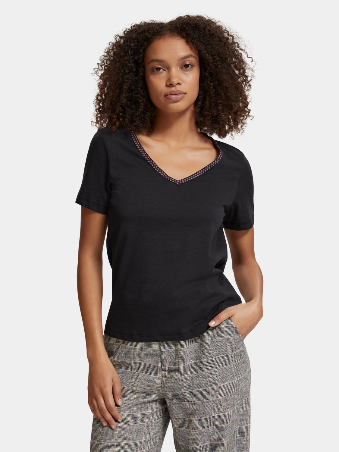 Short-sleeved v-neck t-shirt - Scotch & Soda AU