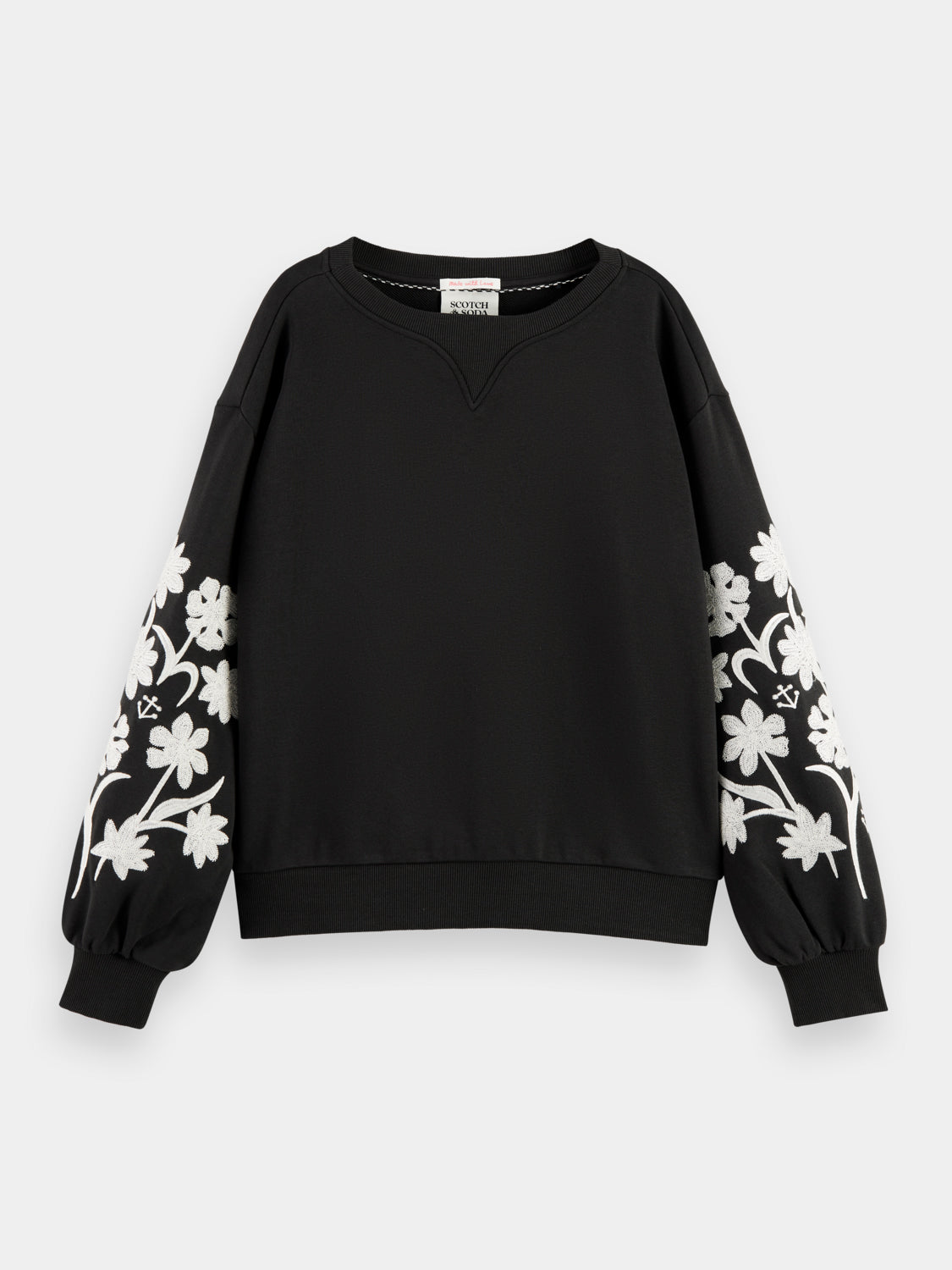 Embroidered sleeve sweatshirt - Scotch & Soda AU