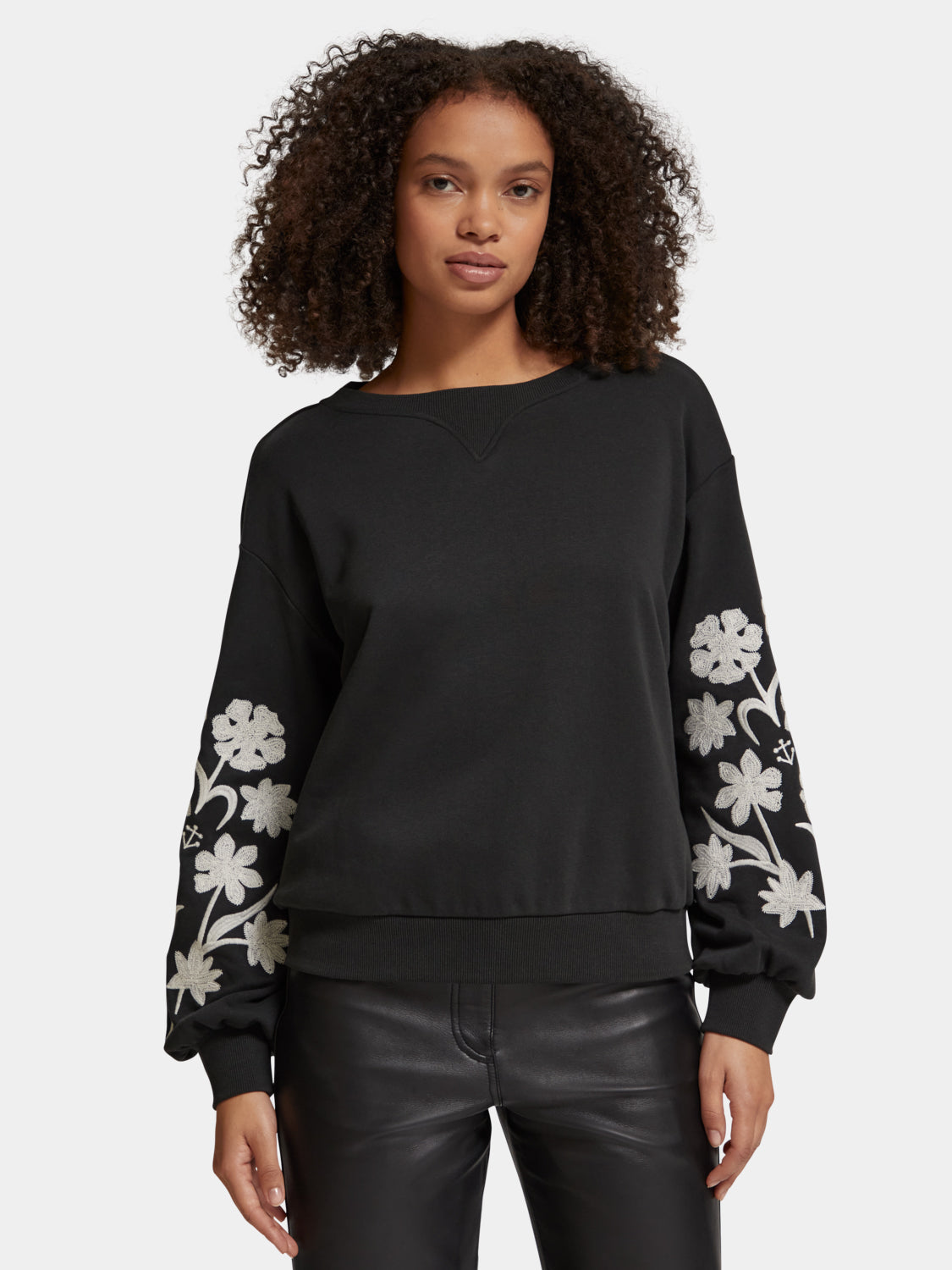 Embroidered sleeve sweatshirt - Scotch & Soda AU