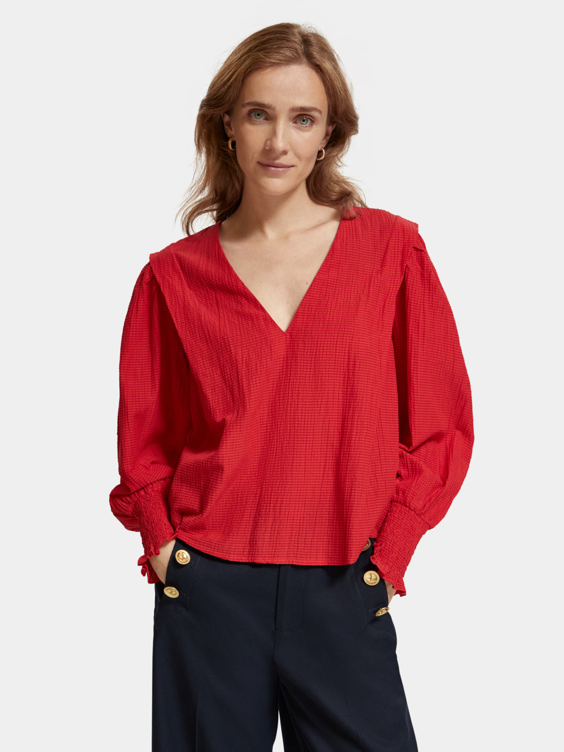 Lightweight V-neck blouse - Scotch & Soda AU