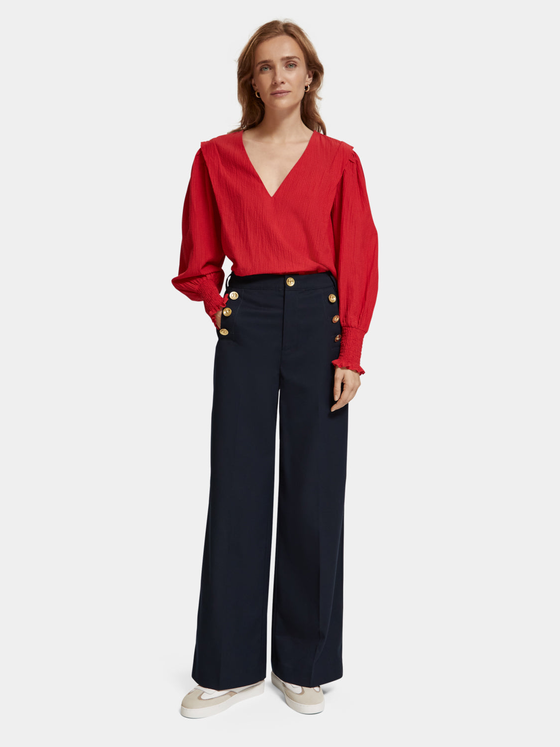 Lightweight V-neck blouse - Scotch & Soda AU