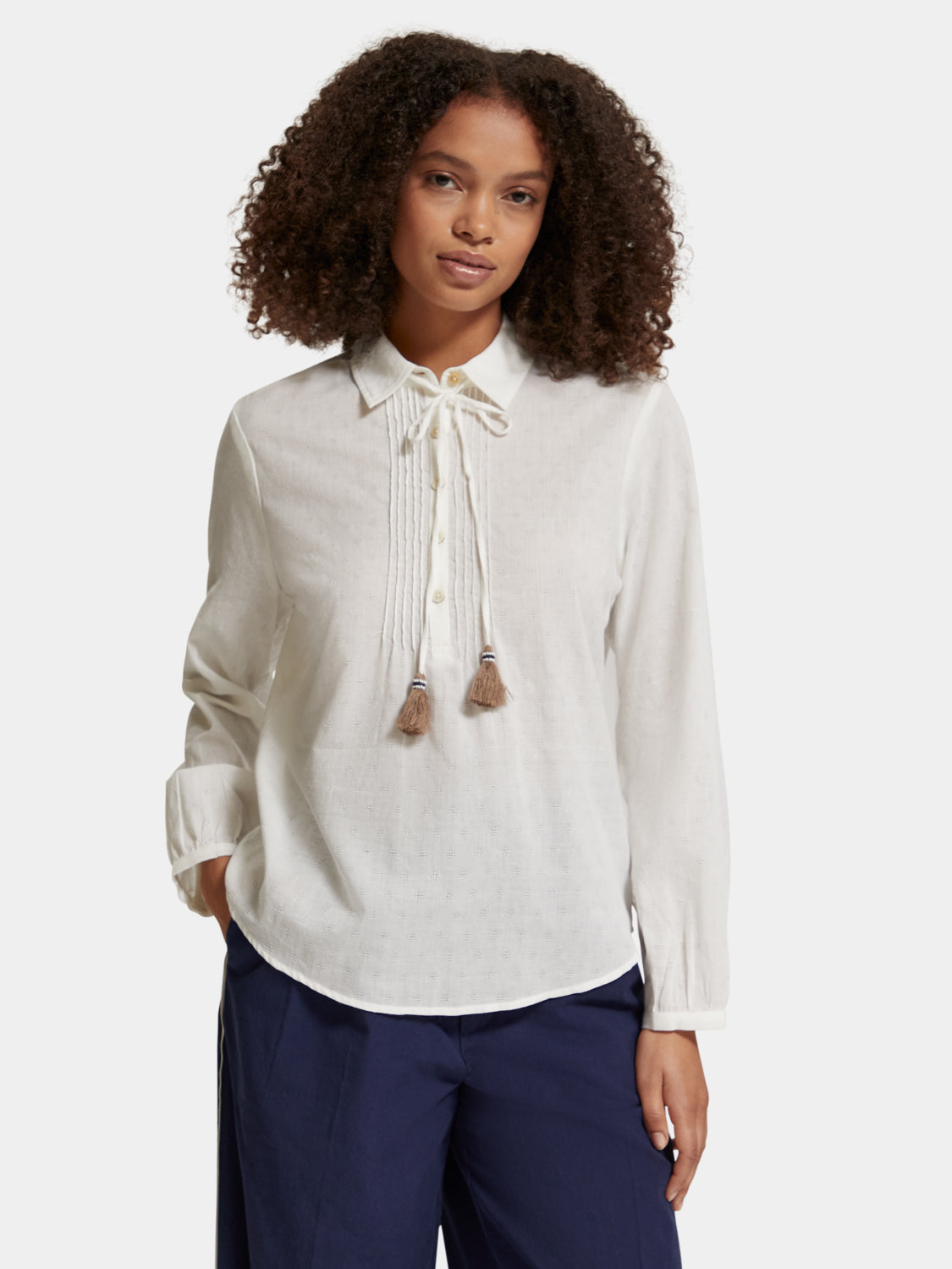 Pintuck tassel blouse - Scotch & Soda AU