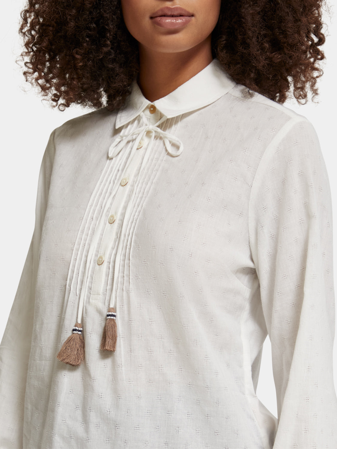 Pintuck tassel blouse - Scotch & Soda AU