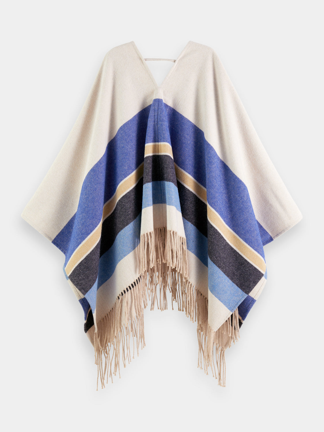 Striped wool-blend poncho - Scotch & Soda AU