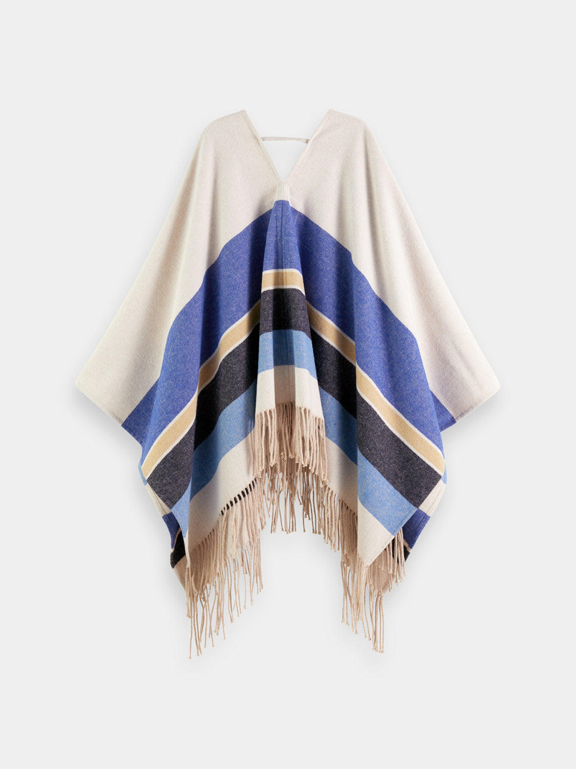 Striped wool blend poncho - Scotch & Soda AU