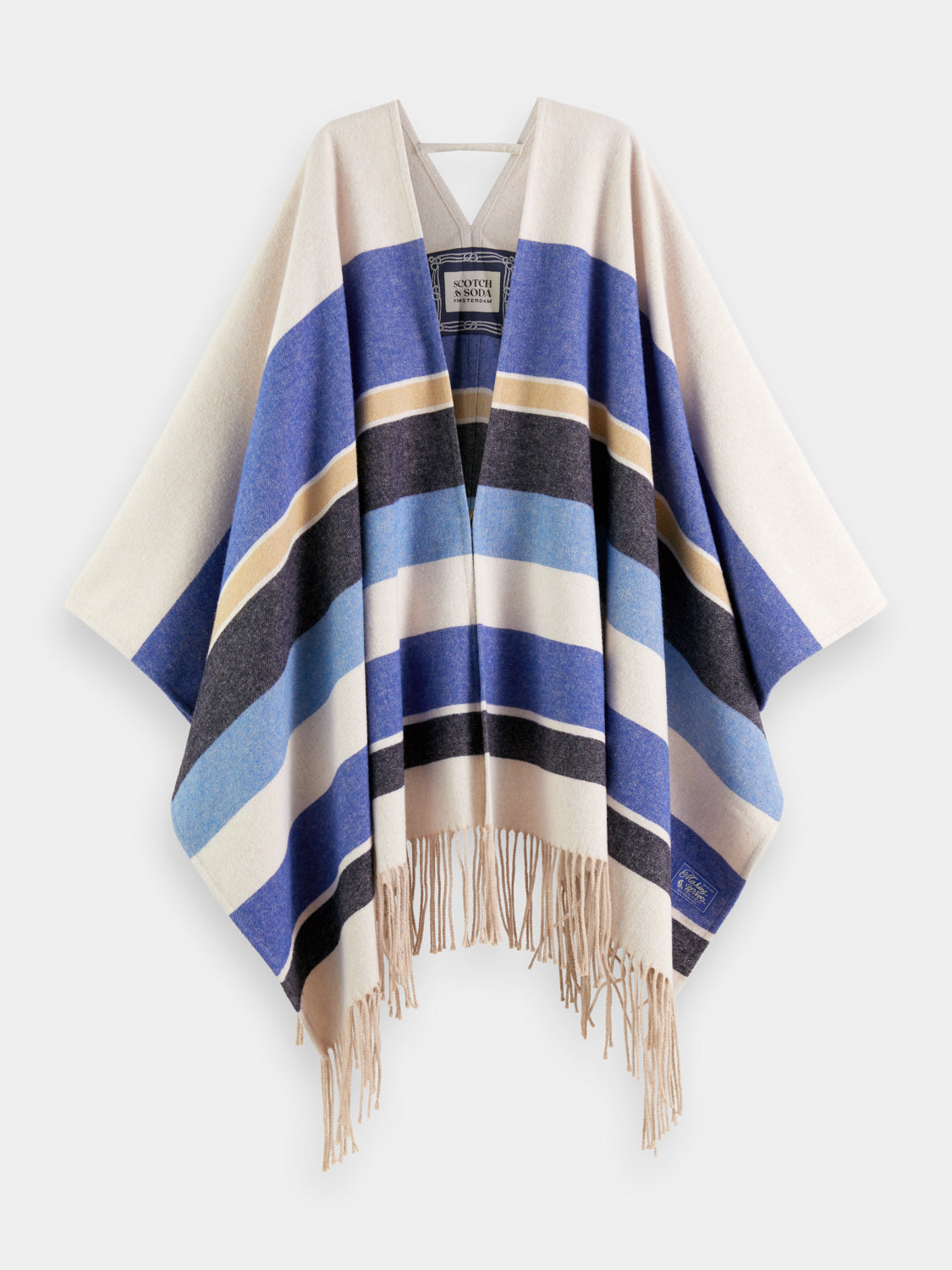 Striped wool-blend poncho - Scotch & Soda AU
