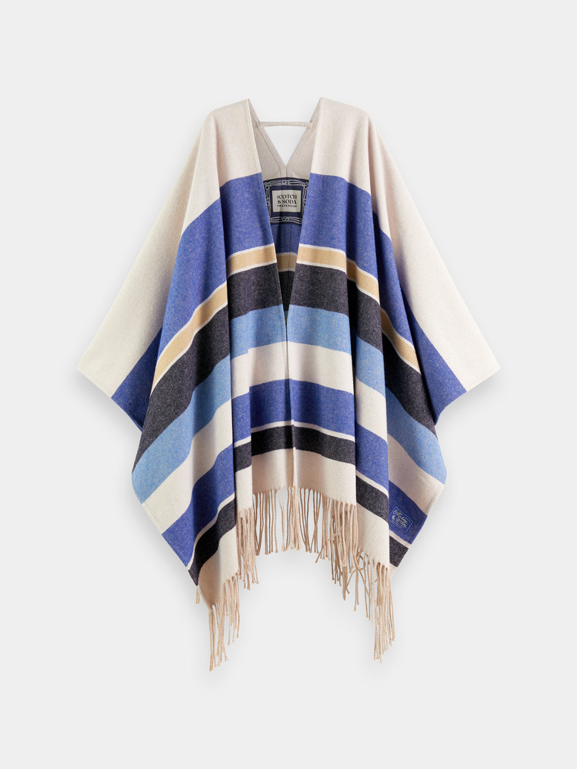 Striped wool blend poncho - Scotch & Soda AU