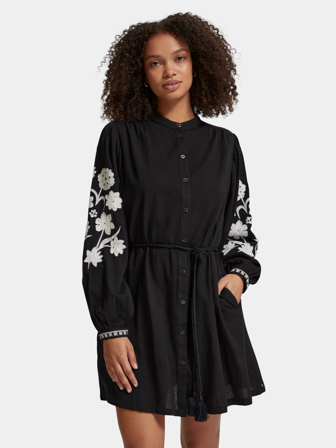 Mini dress with sleeve embroidery - Scotch & Soda AU