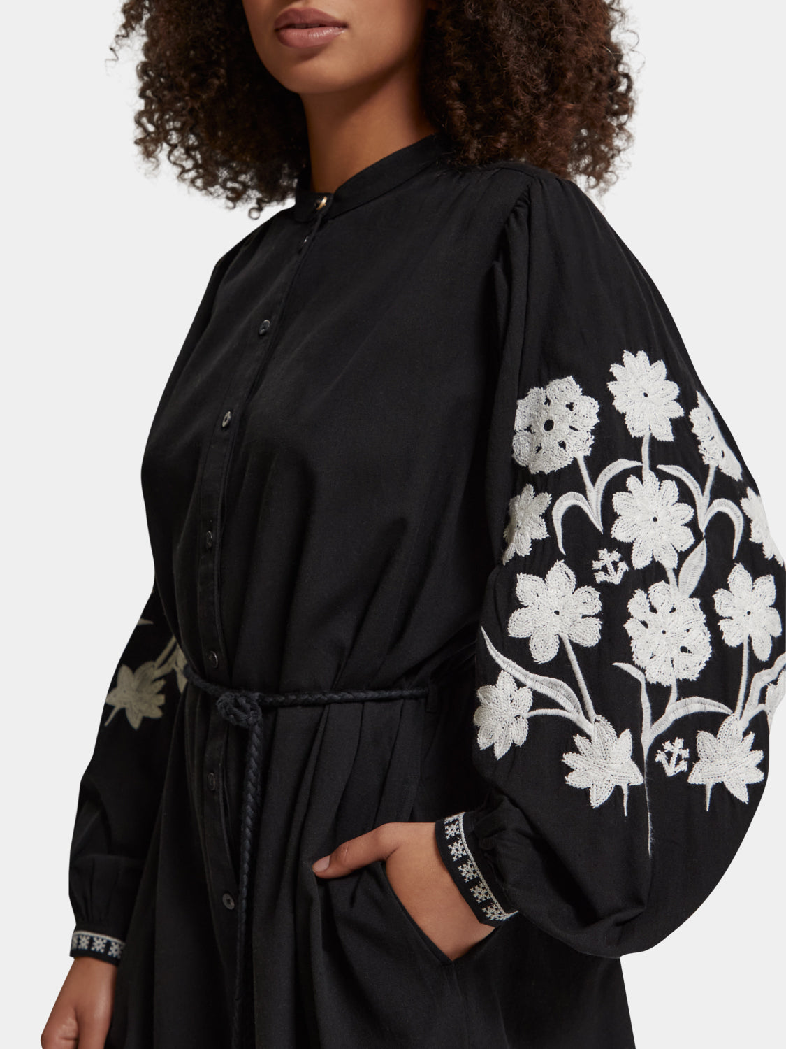 Mini dress with sleeve embroidery - Scotch & Soda AU