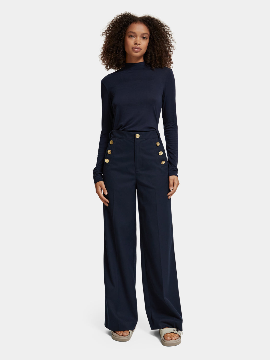 Long-sleeved mock neck top - Scotch & Soda AU