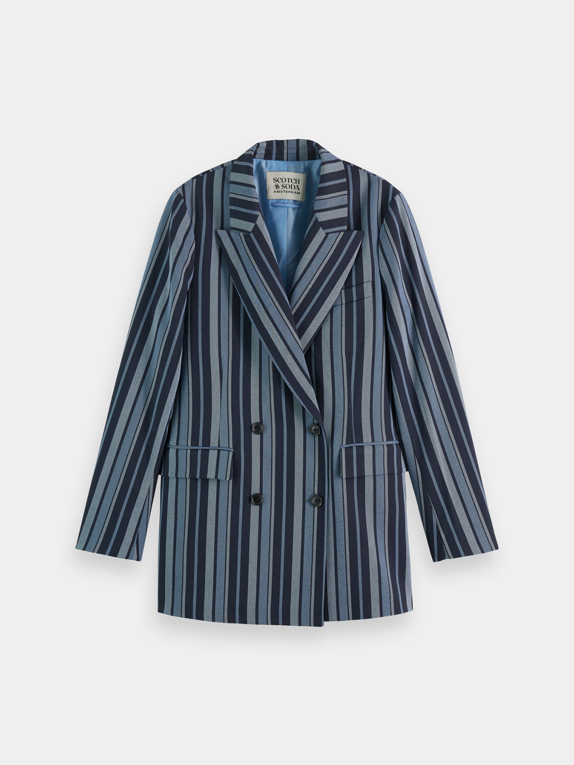 Striped double-breasted blazer - Scotch & Soda AU