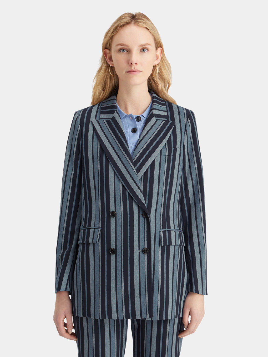 Striped double-breasted blazer - Scotch & Soda AU