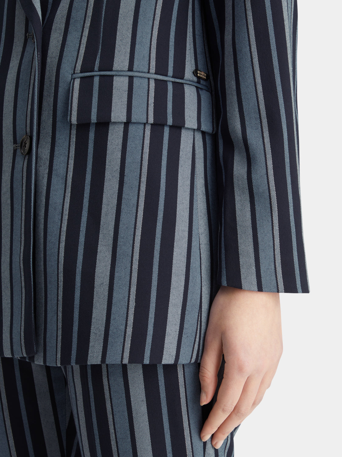 Striped double-breasted blazer - Scotch & Soda AU