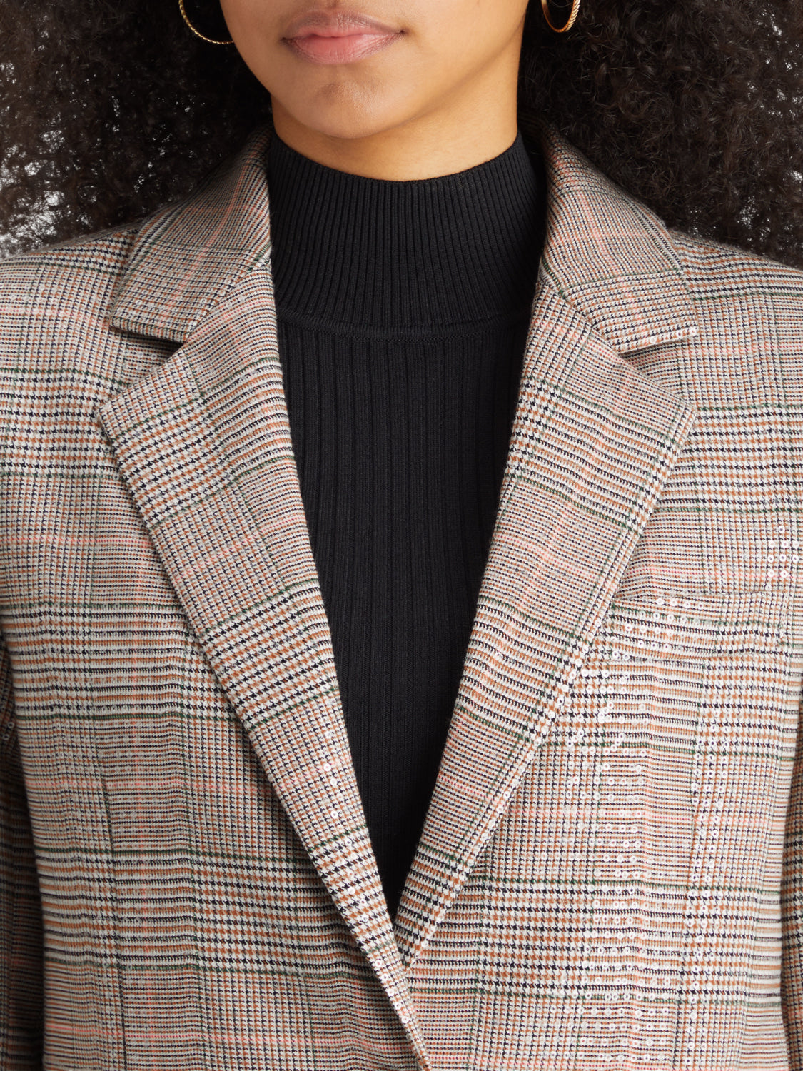 Sequin single-breasted blazer