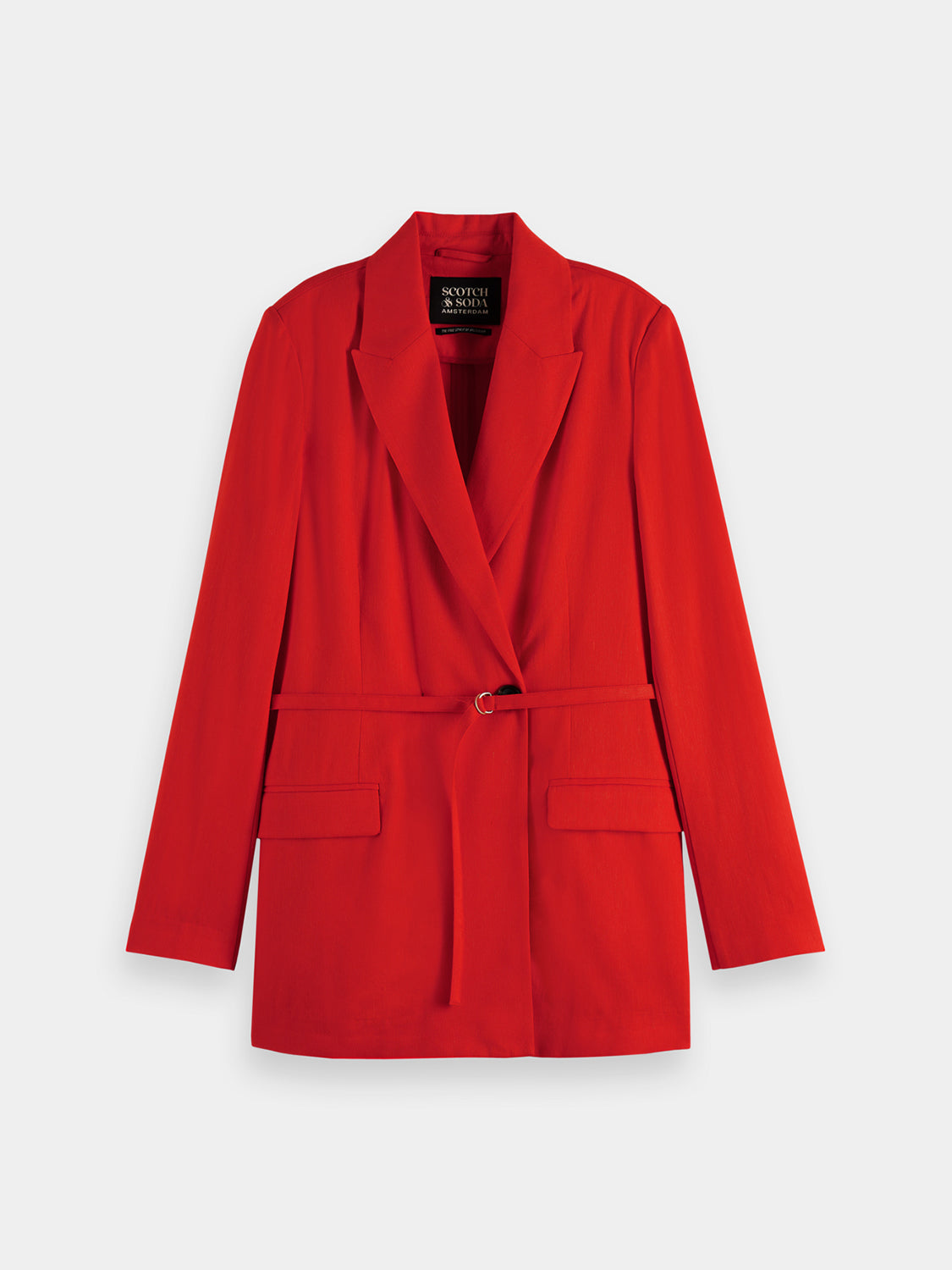 Belted double-breasted blazer