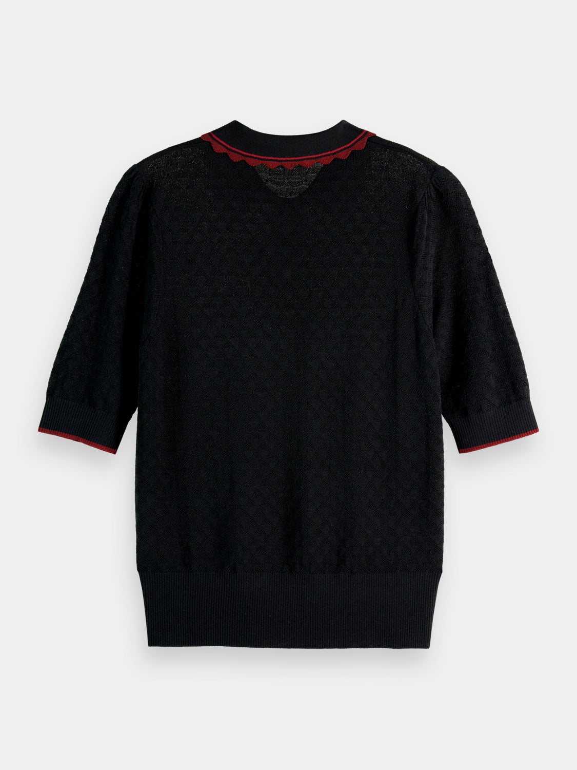 Pointelle collared knitted top - Scotch & Soda AU