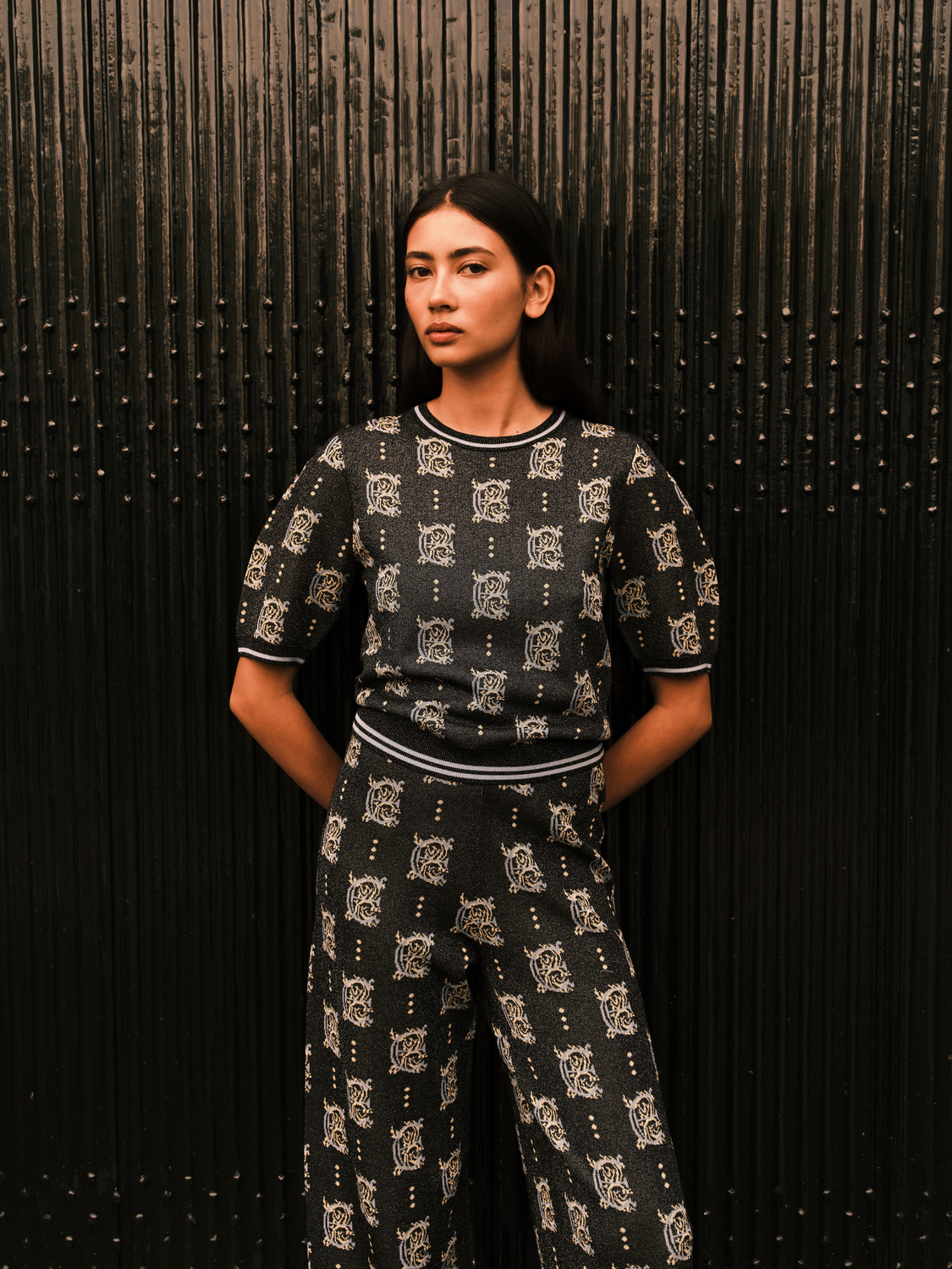 Jacquard cropped top
