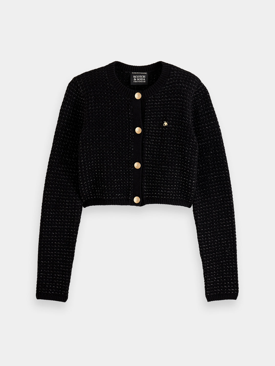 Tweed stitch cropped cardigan - Scotch & Soda AU
