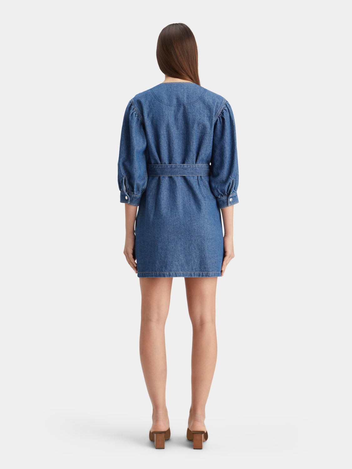 Belted v-neck denim dress - Scotch & Soda AU