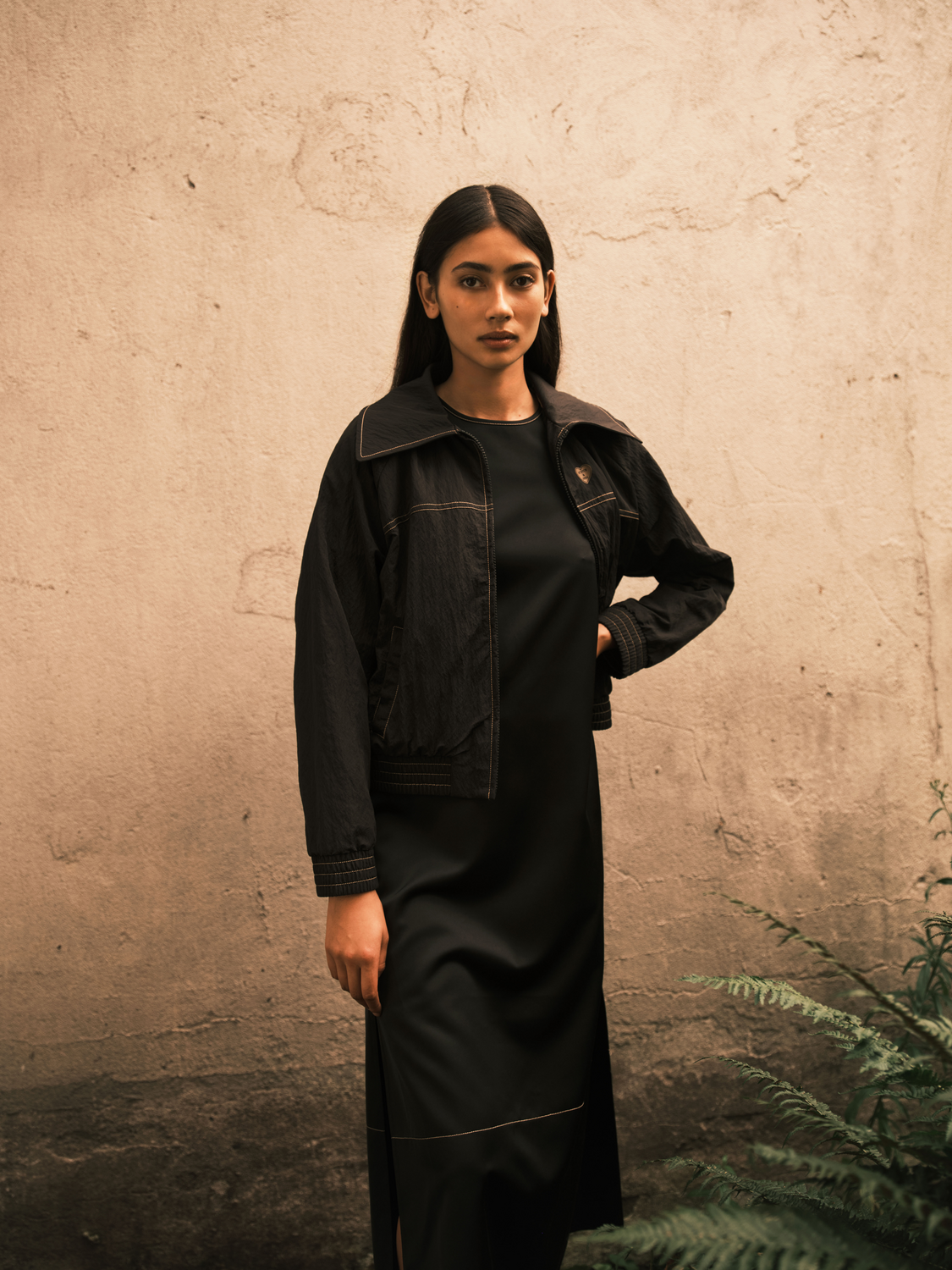 Contrast stitching satin dress - Scotch & Soda AU