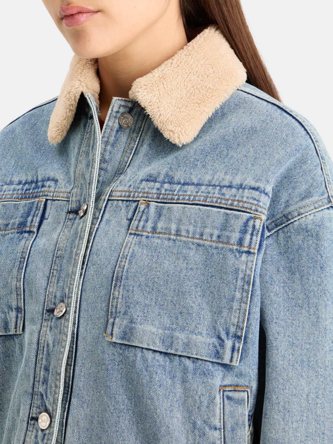Sherpa collar denim jacket - Scotch & Soda AU