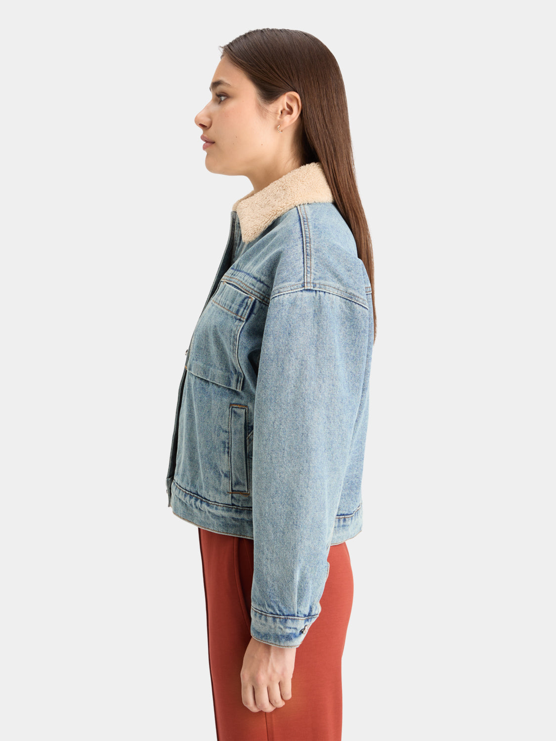 Sherpa collar denim jacket - Scotch & Soda AU