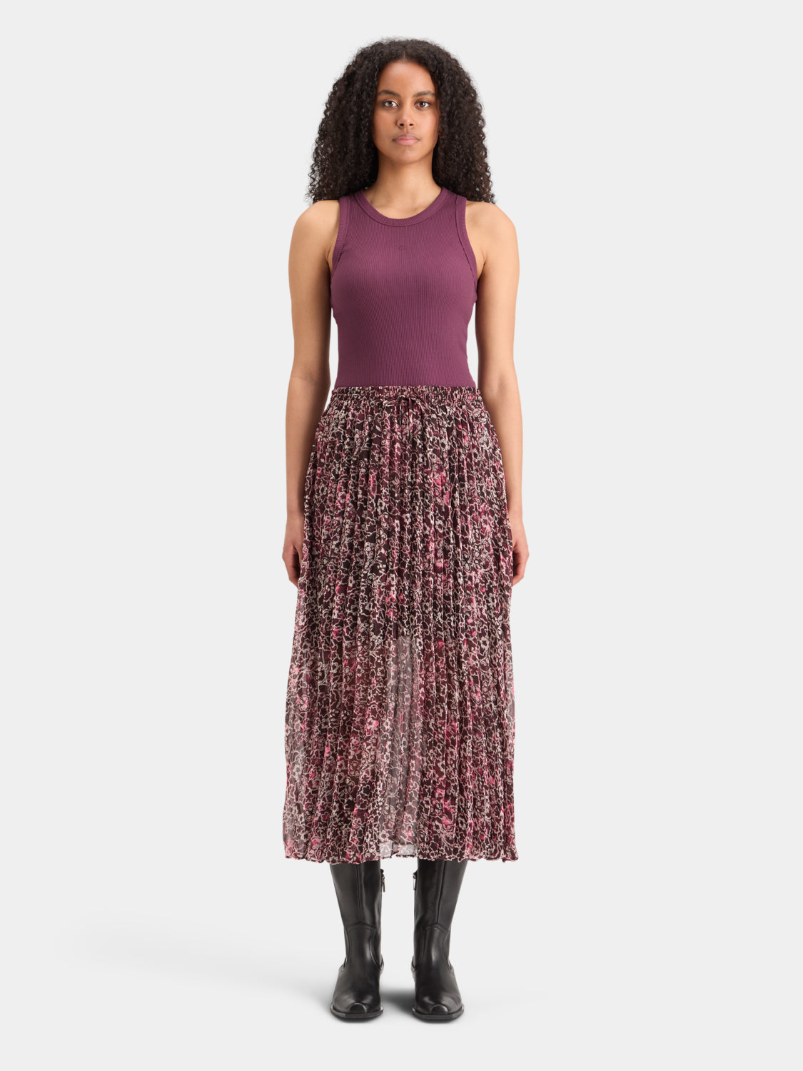 Pleated floral midi skirt - Scotch & Soda AU