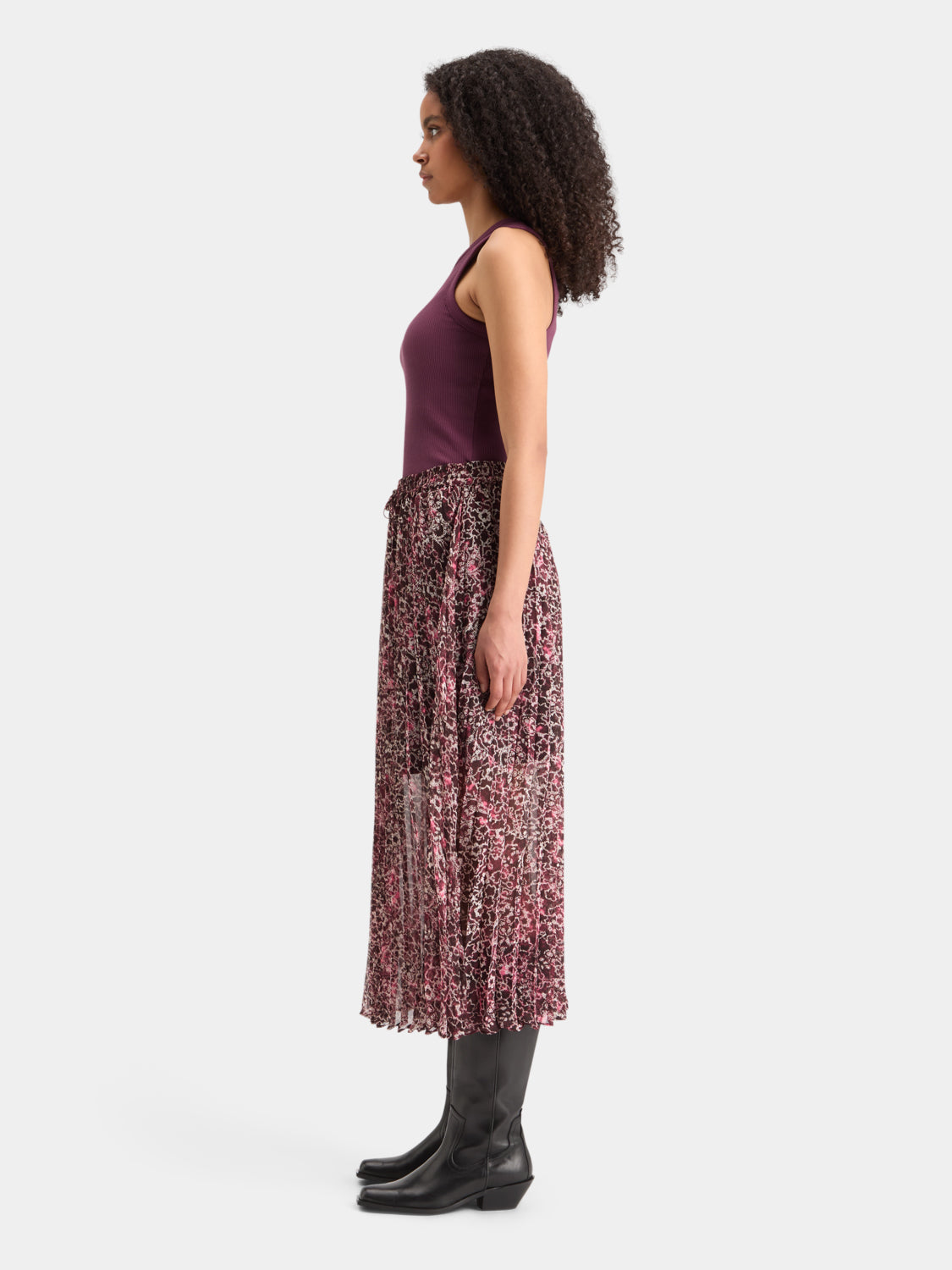 Pleated floral midi skirt - Scotch & Soda AU