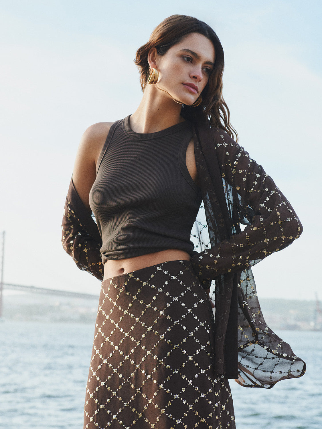 Sequin midi skirt - Scotch & Soda AU