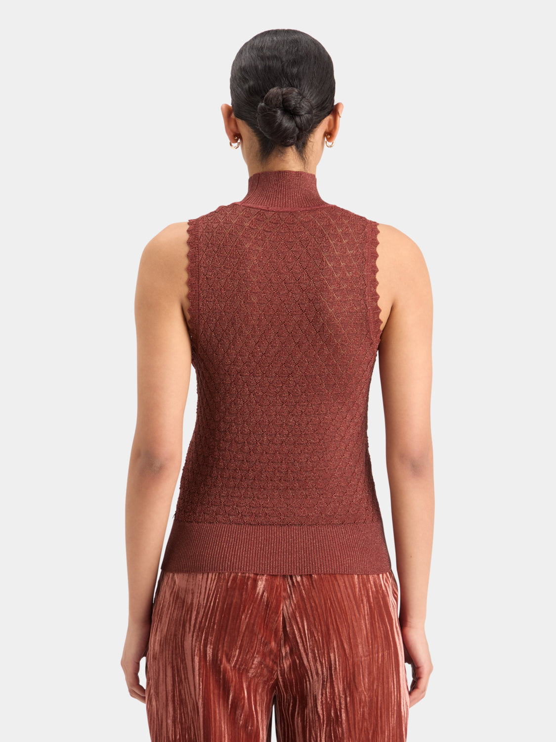 Metallic pointelle knit tank - Scotch & Soda AU
