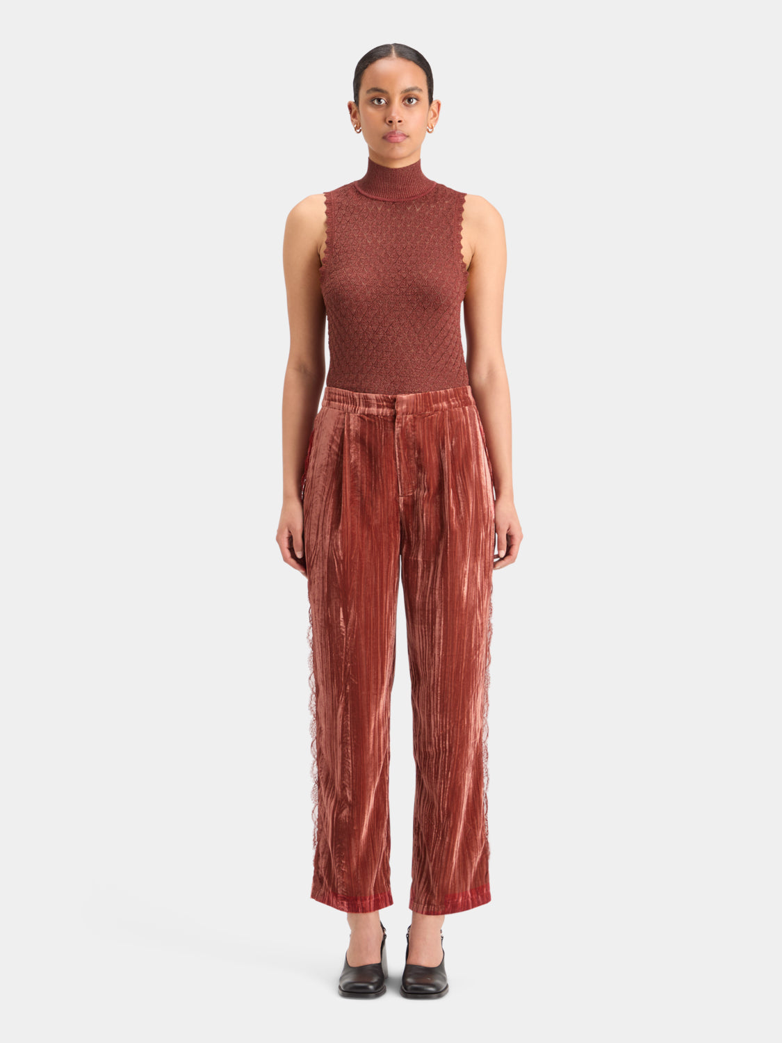 Metallic pointelle knit tank - Scotch & Soda AU