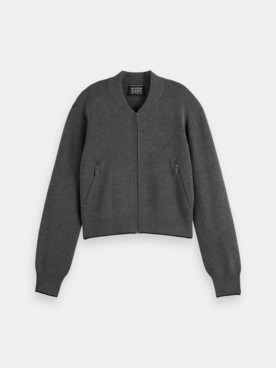 Knitted cropped bomber jacket - Scotch & Soda AU