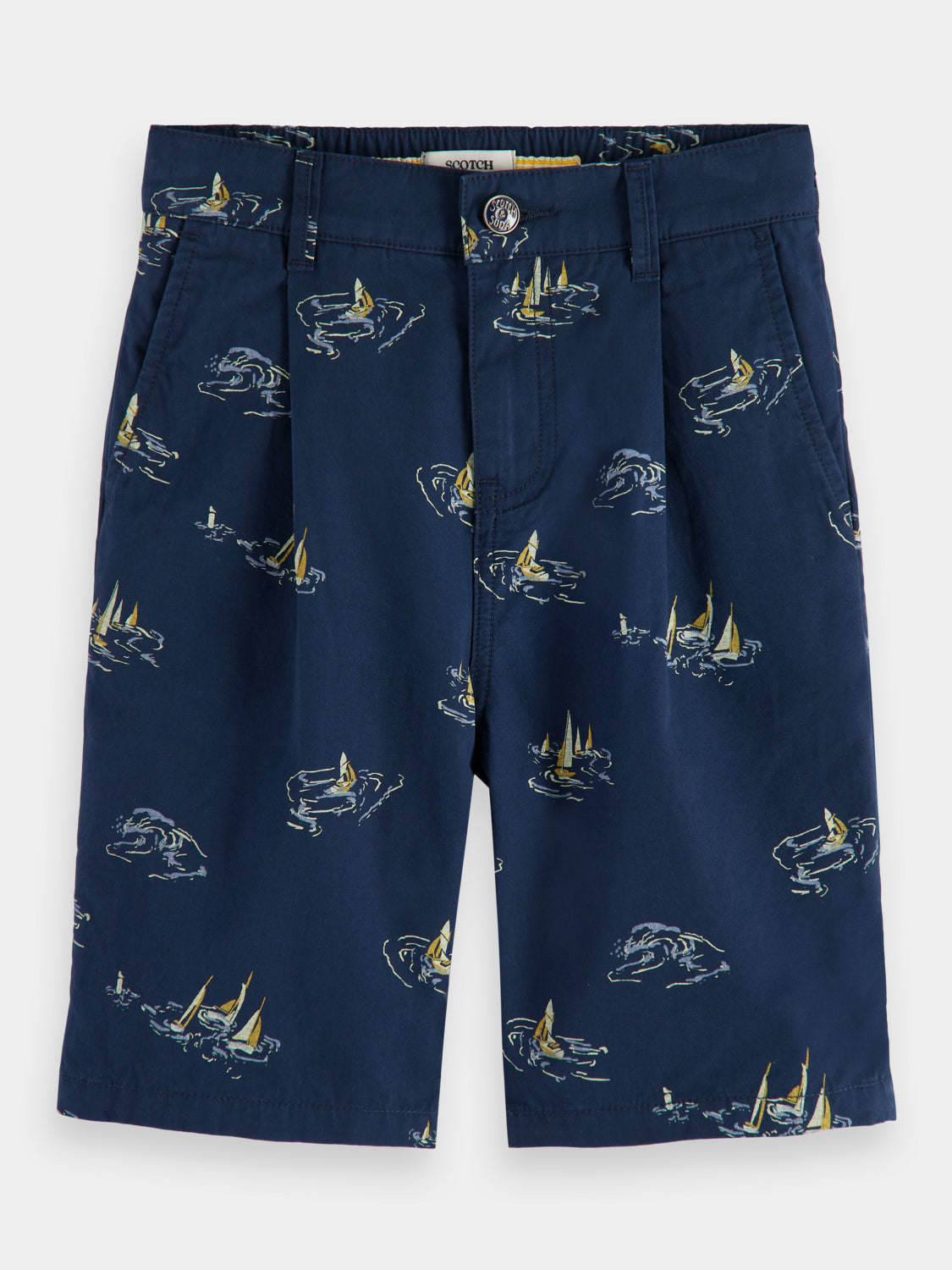 Kids - Mid-length printed chino shorts - Scotch & Soda AU