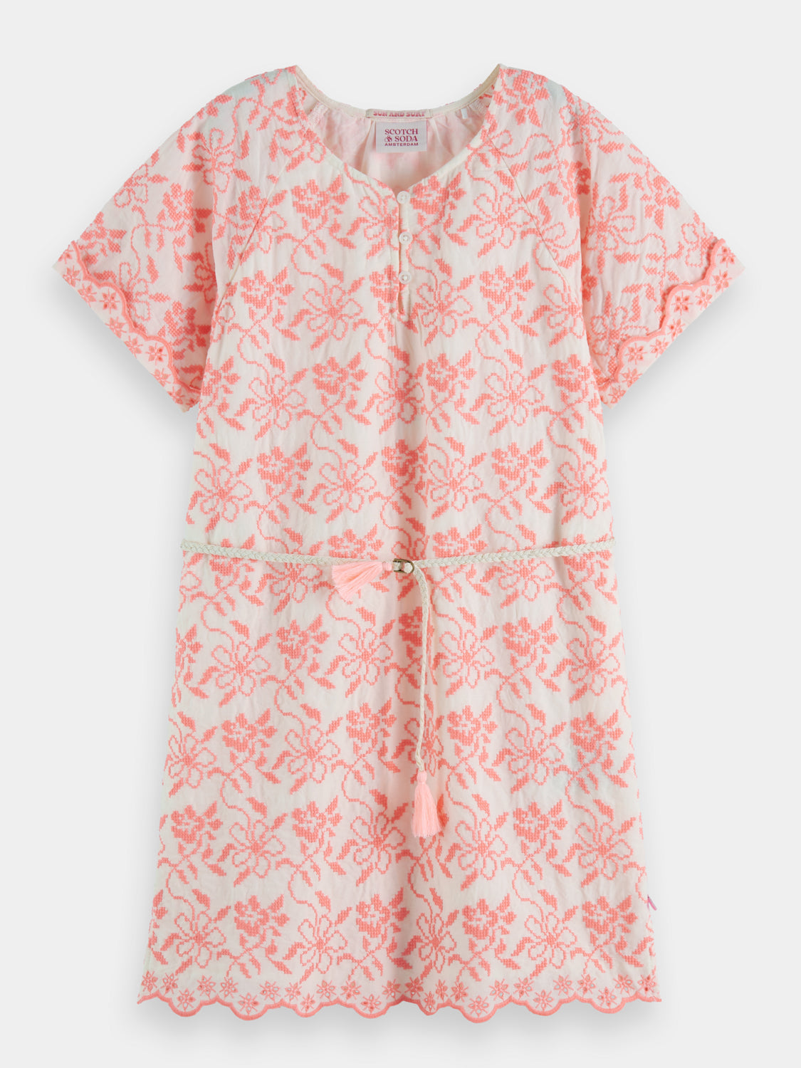 Kids - Embroidered & belted dress - Scotch & Soda AU